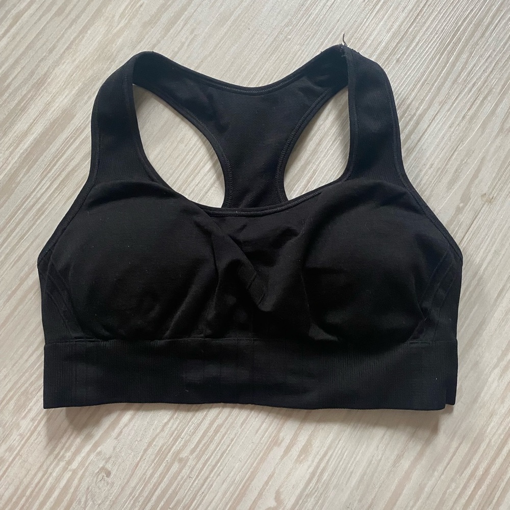 Black Racerback Sports Bra with Removable Padding